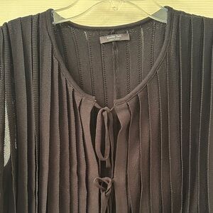 Massimo Dutti Black Sleeveless Blouse/Vest with Tie Detail